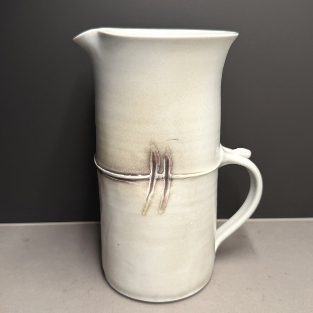 Roycroft Potters East Aurora NY Porcelain Pottery Pitcher Jug With Handle 9 1/4" - Picture 2 of 9